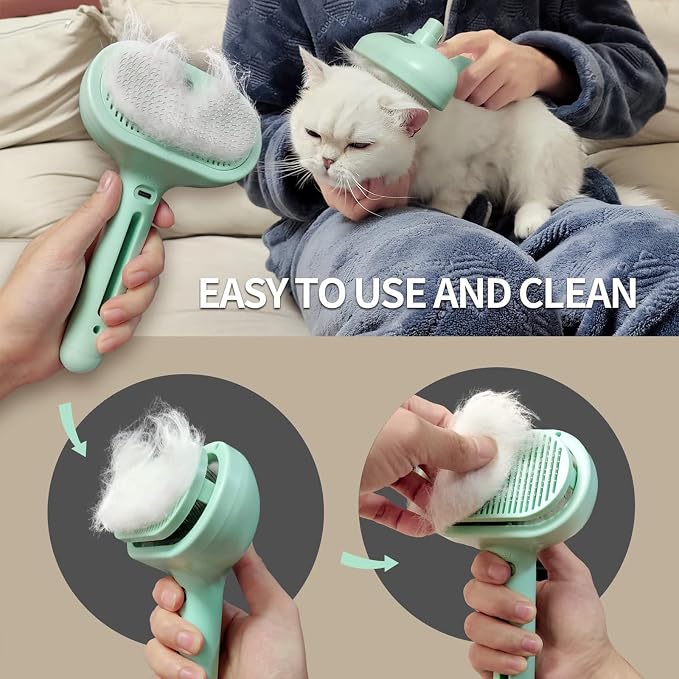 Dog Brush for Shedding，2025 New Model 3-in-1 Pet Hair Removal Comb, Green
