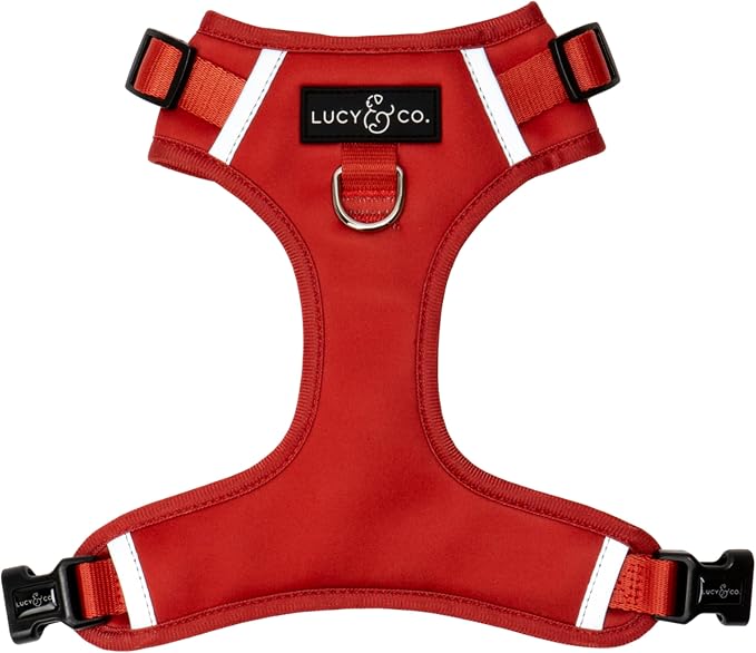 Lucy & Co. The Bolt of Lightning No-Pull Dog Harness for Dogs – Vest to Stop Pulling & Walk Easy – Comfortable Leash Training Product w/Adjustable Chest & Neck Straps - Bright Red - Large