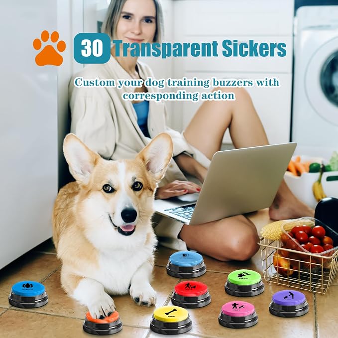 Dog Buttons for Communication Starter Pack, 8 Pcs