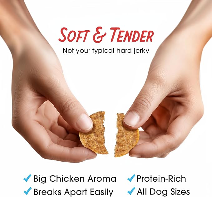 Farmland Traditions Dogs Love Chicken Jerky Dog Treats with Only 3 Ingredients and No Fillers, 1 Pound Bag (Pack of 2)