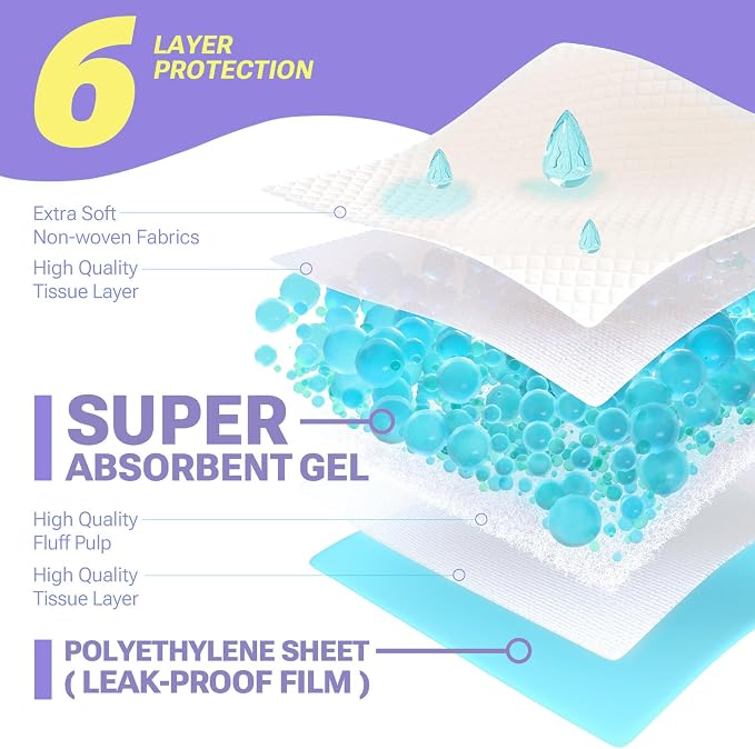 CLEAN SPACES Lavender Scented Puppy Pads Extra Large, Super Absorbent Disposable Pee Pads for Dogs That Neutralize Odor, Wee Wee Pads / Potty Training Pads 28"x34" 50 Count
