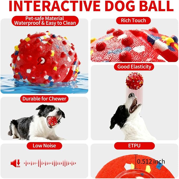 Interactive Dog Toys, Rechargeable Dog Ball, Automatic Moving Toy for Small Medium Dogs, Indoor Outdoor Exercise, Chew Resistant Design to Keep Busy
