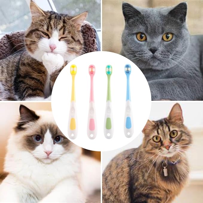 Dog Toothbrush, 4 PCS, Ultra Soft, for Pet, Puppy, Kitten | Cat Toothbrush, Tinny Teeth Brush