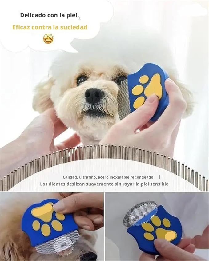 Cat Dog Comb Chin Care Gentle Grooming Brush Pet Safe Slicker Tool For Daily Fur Cleaning Supplies Brushes(Purple olive green)