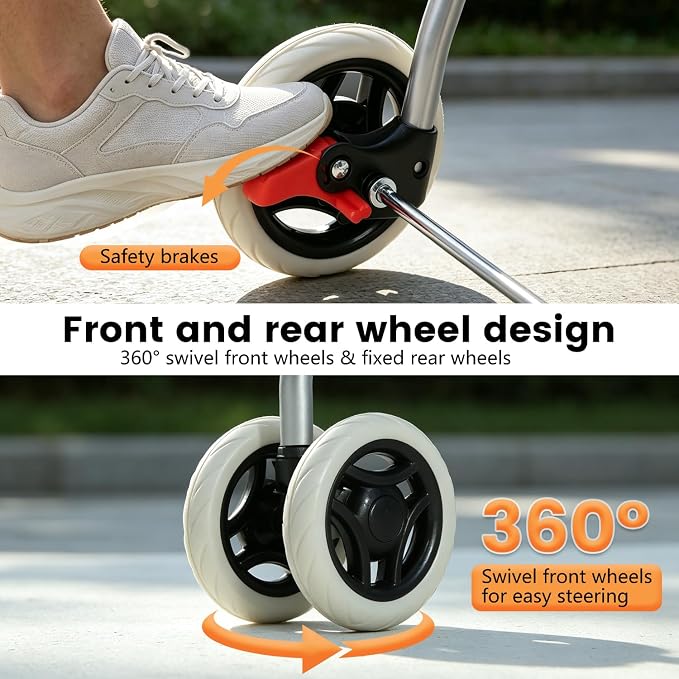 BestPet 4-Wheel Foldable Pet Stroller - up to 33lbs