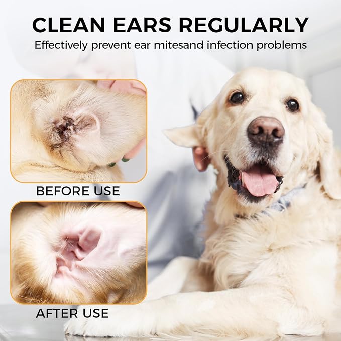 300PCS Long Cotton Swabs with Storage Box, 6 Inch Dog Ear Swabs - for Small and Medium Pet Ear Cleaning - Soft Cotton Tips, Gentle and Lint-Free, Specially Designed for Dogs (Medium)