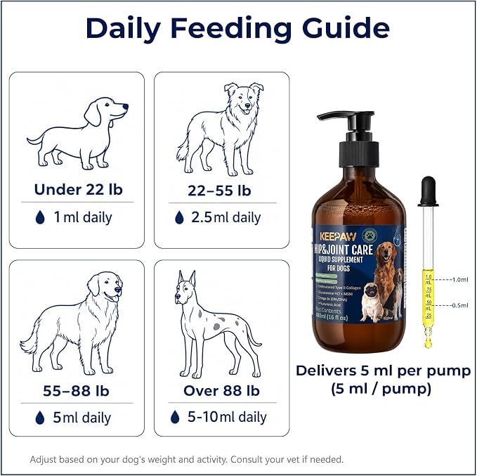 Liquid Hip & Joint Supplement for Senior Dogs 16 fl oz with Dropper