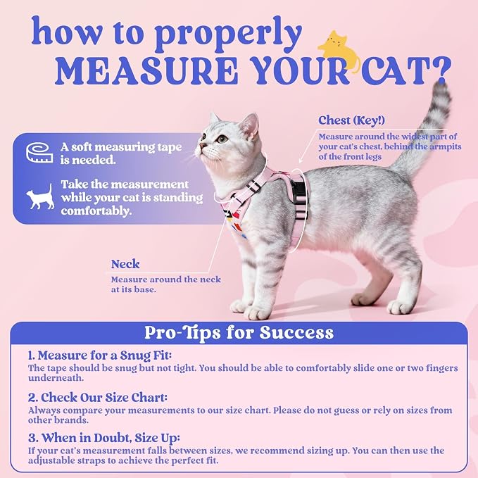 rabbitgoo Cat Harness and Leash Set, Escape Proof Vest, Purrty Pink | Soft Breathable Mesh, Easy Adjustable Fit, Snap Buckles, Sturdy Clip, Reflective Strips, for Small & Average Cats Walks, Xs