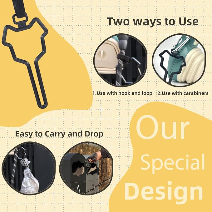 Medium Pooper Scooper, Portable and Handheld Size for Walking Large and Small Dogs Outside Yard or Travel Outdoors, Pup Poop Scoop with Container and 30pcs Pet Waste Bag Attachment