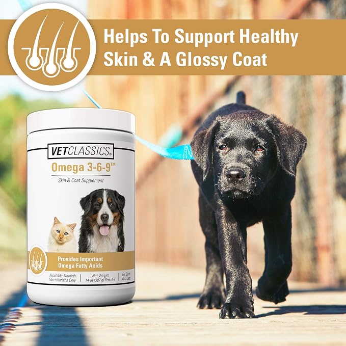 Vet Classics Omega 3-6-9 Dog Skin & Coat Supplement - 14 Oz