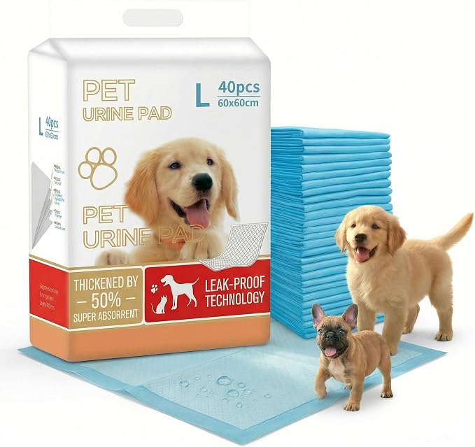 Paw-FECT Piece - Pet Pee Pads 23"x23" 40 Count, 7 Layer Heavy Duty Super Absorbant with Diamond Lock Technology, Leak Proof, Quick Drying, Easily Disposible, for Dog/Cats/Rabbits, Potty Training
