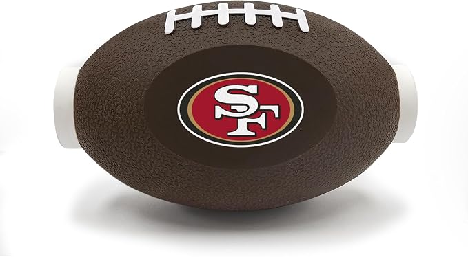 NFL San Francisco 49ers Football Treat Dispensing Toy for Dogs and Cats, Rubber Ball Pet Toy, Interactive Fun Doggie Treat Toy, Natural Rubber Feeding Toy