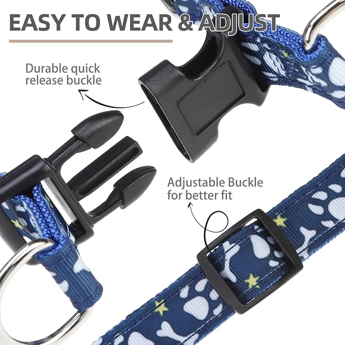 PUPTECK No Pull Dog Harness Medium Sized Step-in Adjustable Puppy Vest | Soft Webbing Basic Halter with ID Tag for Outdoor Walking