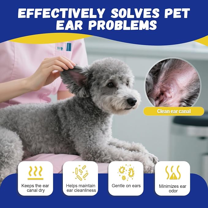 Dog Ear Hair Removal Kit - Powder, Scissors & Tweezers