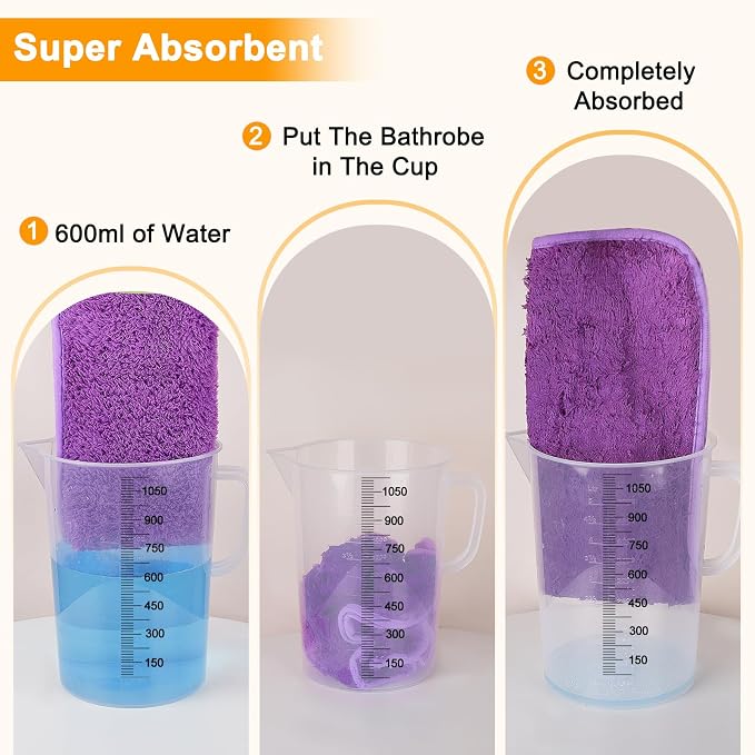 Dog Bathrobe Super Absorbent Dog Towels Large Quick Drying Robes for After Bath Soft Adjustable Warm Keeping Dogs Towel(S-XXL)