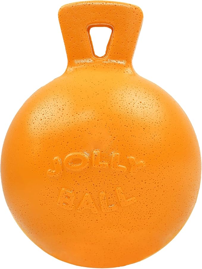 Jolly Pets Tug-n-Toss - Heavy Duty Chew Ball w/ Handle (Orange, 6")