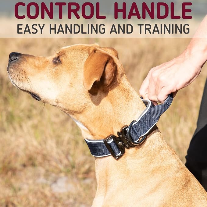 Leash Boss Tactical Dog Collar - Dog Collar with Handle Heavy-Duty Adjustable Military K9 Collar with Quick Release Buckle and Handle - for Training