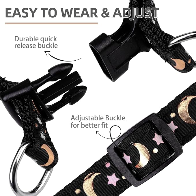 PUPTECK No Pull Dog Harness Small Sized Step-in Adjustable Puppy Vest | Soft Webbing Basic Halter with ID Tag for Outdoor Walking