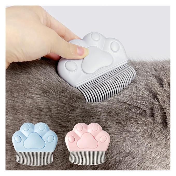Double-Sided Stainless Steel Cat Brush - Pet Grooming Tool for Shedding and Hair Removal(Blue)