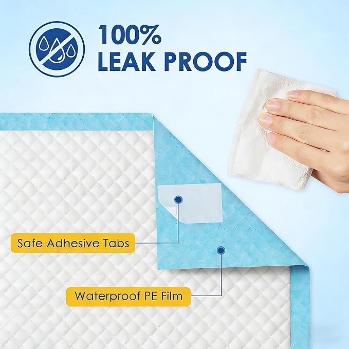 JollyMate 28"x34" Dog Pee Pads Extra Large, 30 Pack X-Large Super Absorbent Pet Pee Pads with Adhesive Tabs, 6 Layers Thick Leak-Proof Potty Pads for Dogs and Puppies