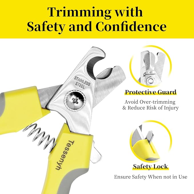 Professional Dog Nail Trimmers, Safety Lock, 6.5in