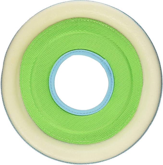 Chuckit! Max Glow Zipflight Flying Disc Dog Toy, Small (6"), Green and White