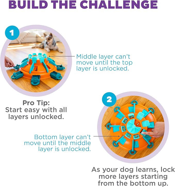 Outward Hound Nina Ottosson Tower of Treats Dog Toy Treat Puzzle, 12.5" | Level 4 Expert, 28 Hidden Treat Compartments, Multi-Level Challenge, Easy Clean, No BPA, Enrichment, Medium-Large Dogs