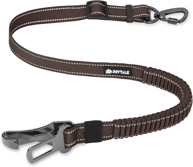 Joytale 3-in-1 Bungee Dog Seat Belt - Brown