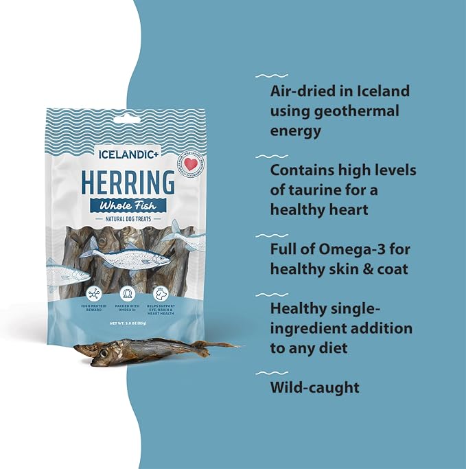 Icelandic+ Whole Fish Herring Dog Treats - Wild-Caught, 3oz