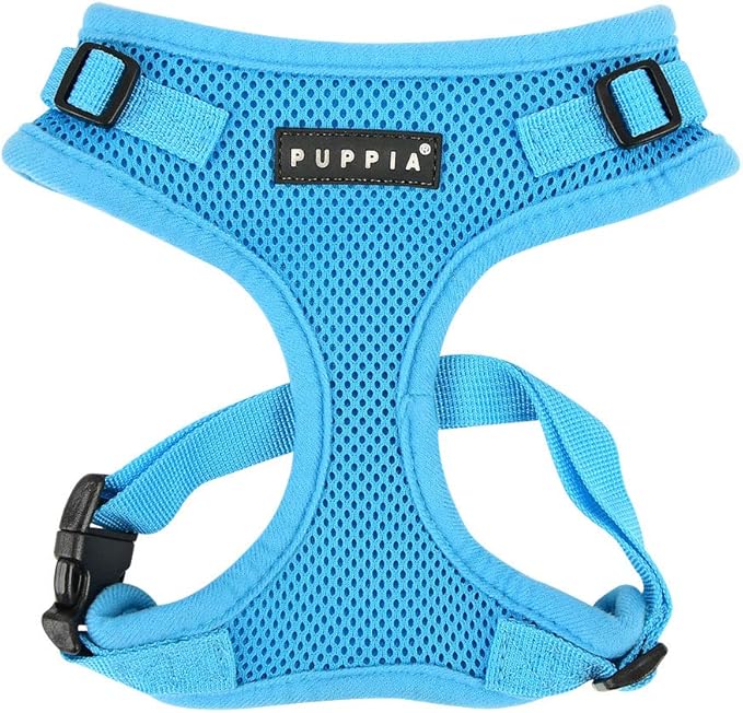 Authentic Puppia RiteFit Harness with Adjustable Neck, Sky Blue, Large