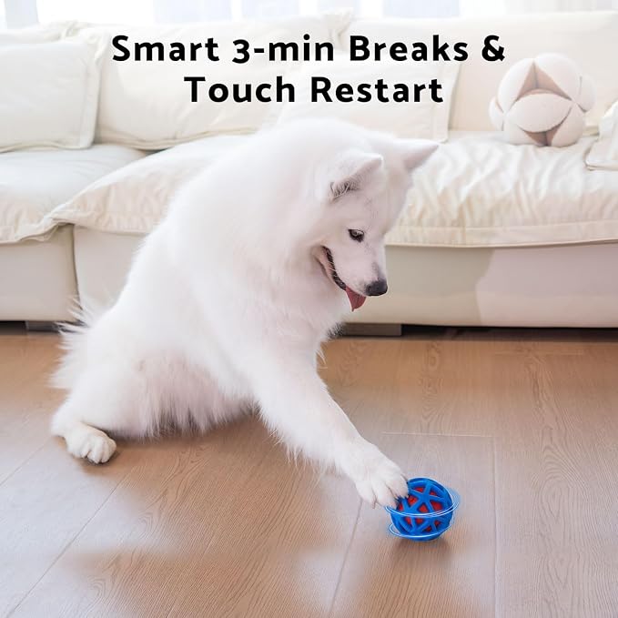 seagi Interactive Dog Toy, Motion-Activated Bouncing Vibrating Dog Ball | USB Rechargeable Design with Durable Natural Rubber Shell for Interactive Dog Ball, for Small/Medium/Large Dogs