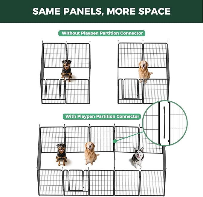 FXW Rollick Unleashed Dog Playpen, 40in, 16 Panels with Connectors, 2-Pack, Medium/Large
