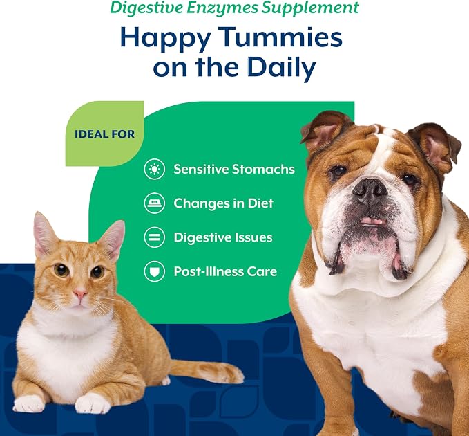 NaturVet Digestive Enzymes with Pre & Probiotic for Dogs & Cats - 4 oz | Supports Diet Changes & a Healthy Digestive Tract with Prebiotics for Dogs & Cats, Powder