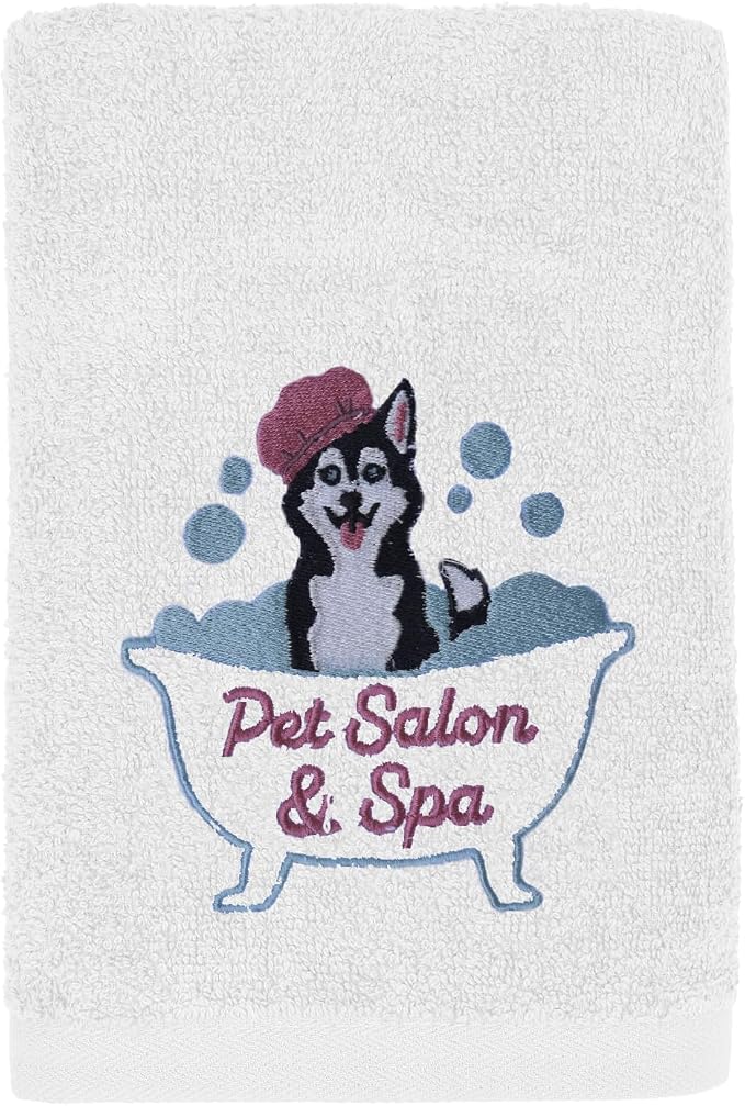 DAN RIVER Dog Towel - Pack of 1, 100% Cotton, 20x40, Ultra Soft 450 GSM, Super Absorbent & Quick Drying Towel for Dogs, Cats, and Other Pets, White Pet.