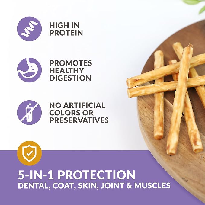 Wild Eats Real Duck Collagen Bully Sticks for Dogs (25 Pack,5 Inch) Long Lasting Dog Chews No Hide Dog Treat Bully Stick Alternative, Rawhide Free, Grain Free, High Protein
