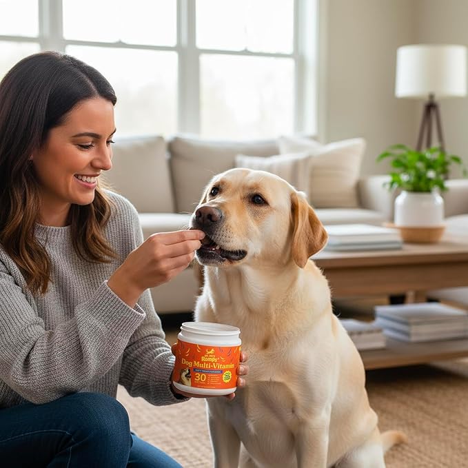 Dr Jay's Romps 10-in-1 Dog Multivitamin Soft Chews with Collagen, 30 Chews | Supports Joint, Skin & Coat, Immune & Digestive Health, For Dogs of All Ages & Sizes