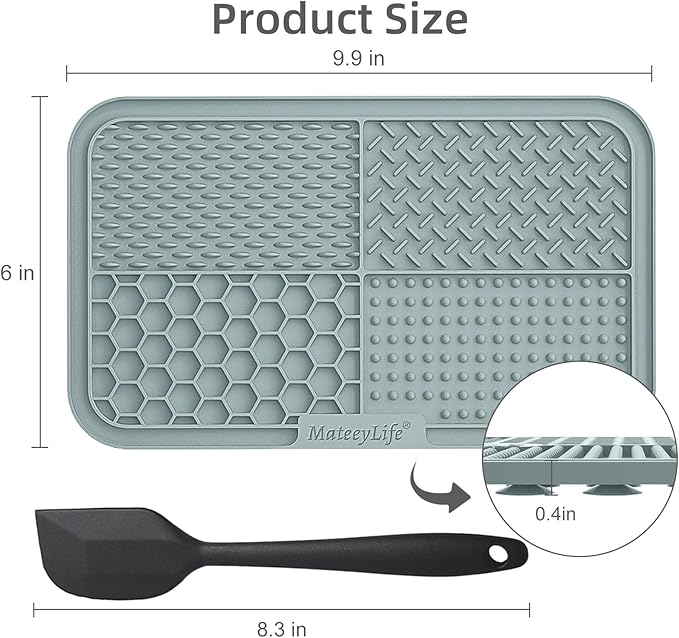 MateeyLife Lick Mat for Dogs & Cats, Slow Feeder Licking Pads for Boredom | 2PCS Large Licking Mats with Suction Cup for Anxiety Relief, Enrichment Toys for Bathing Grooming, Dog Toys to Keep Them Busy