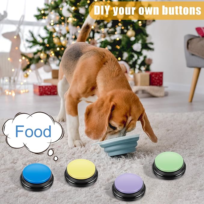 Dog Buttons for Communication, 4 Pcs, Yellow