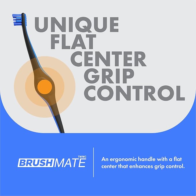 Brushmate Dual-Size Angled Soft Brush Heads Toothbrush for Pet Puppies, Dogs, and Cats - Ergonomic Handle, Long Neck, Special Rubber Stimulators - Dental Care Tool for Healthy Oral Hygiene
