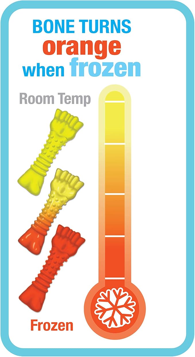 Nylabone Puppy Chew Freezer Textured Knuckle Bone Dog Chew Toy, Small | Lamb & apple flavor, freezable for added comfort, turns orange when frozen, soothing teething toys for puppies, up to 25 lbs