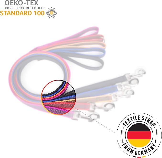 Color & Gray Super-Grip Leash with Handle, 14 mm x 1,2 m, Blue-Gray