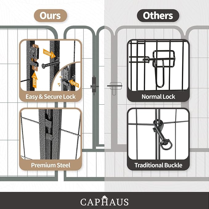 CAPHAUS Foldable Pet Playpen with Door - Multi-Size (24/32/40in)