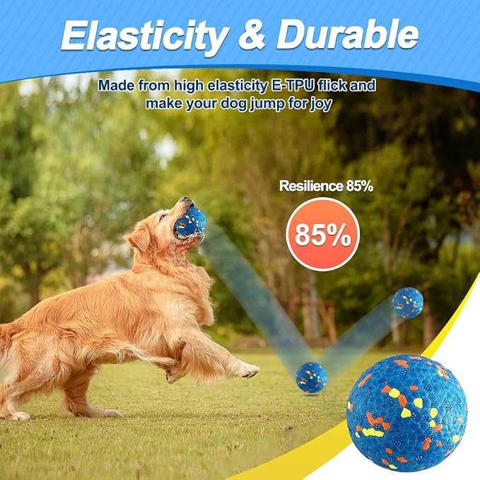 Mankoda Dog Balls, Indestructible Floating Tennis Balls, 3in, 8-Pack