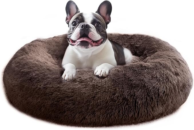 JOLLYVOGUE 20" Calming Donut Dog & Cat Bed