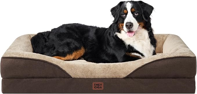 EHEYCIGA Orthopedic Memory Foam Dog Bed - XXL 52x41in, Brown