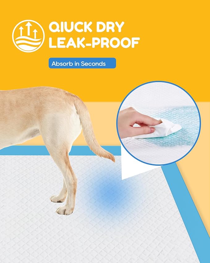 60 Count-36" x 36" XXXL Pee Pads for Dogs, Extra Large Puppy Pads, Super Absorbent Disposable Dog Training Pads, Quick Drying, Leak-Proof, Ultra Thick Potty Pads for Dogs, Puppies, Doggie, Cats