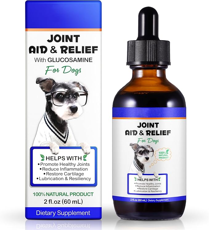 Joint Supplement for Dogs – Glucosamine Chondroitin with Turmeric & Devils Claw – Natural Relief for Senior, Active Adults & Puppy Hip & Joint Health – Support for Inflammation & Cartilage – 2 fl oz