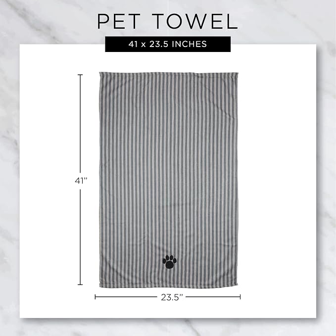 Bone Dry Pet Grooming Microfiber Towel, Embroidered Collection, X-Large,41x23.5, Raspberry Sorbet