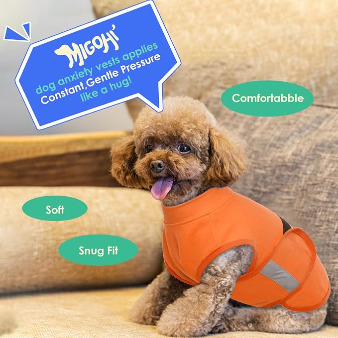 MIGOHI Dog Anxiety Relief Coat, Large, Large, Orange