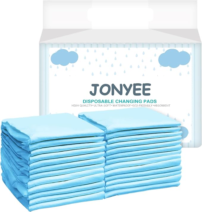 Disposable Pads for Changing Diapers with Super Absorbent and Leak Proof, 17"x 24" 4-Layer Quick Dry Pet Pads for Dogs Pee Training,Soft for Newborn Baby and Incontinence Adults -Blue(50P)